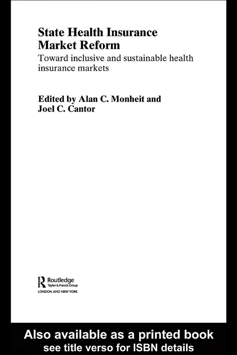 Big bigCover of State Health Insurance Market Reform