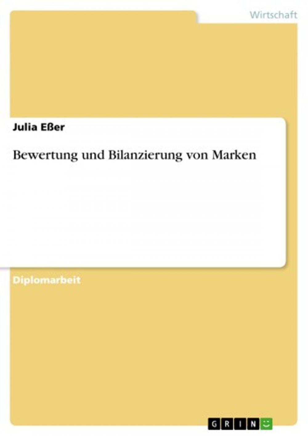 Big bigCover of Bewertung und Bilanzierung von Marken