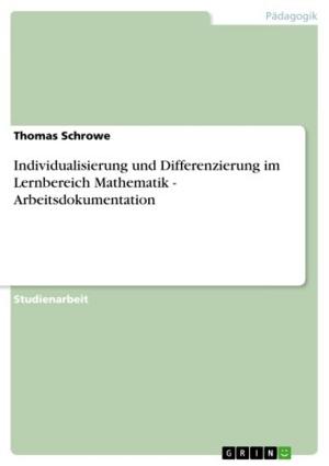 Cover of the book Individualisierung und Differenzierung im Lernbereich Mathematik - Arbeitsdokumentation by Ronnie Schreiner