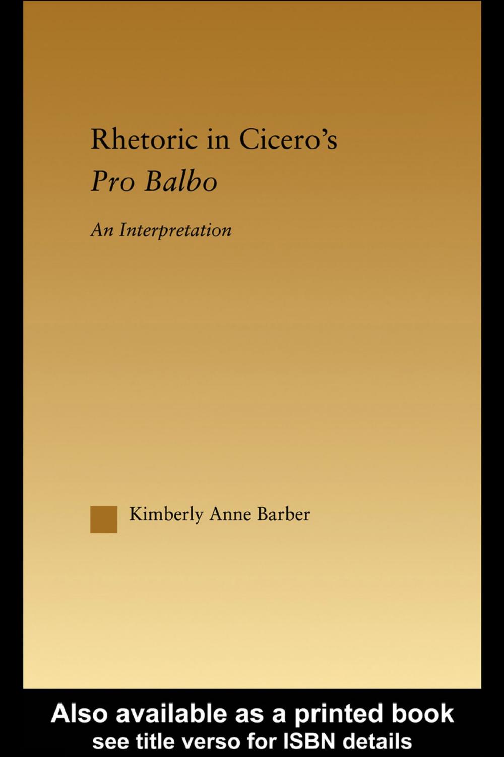 Big bigCover of Rhetoric in Cicero's Pro Balbo