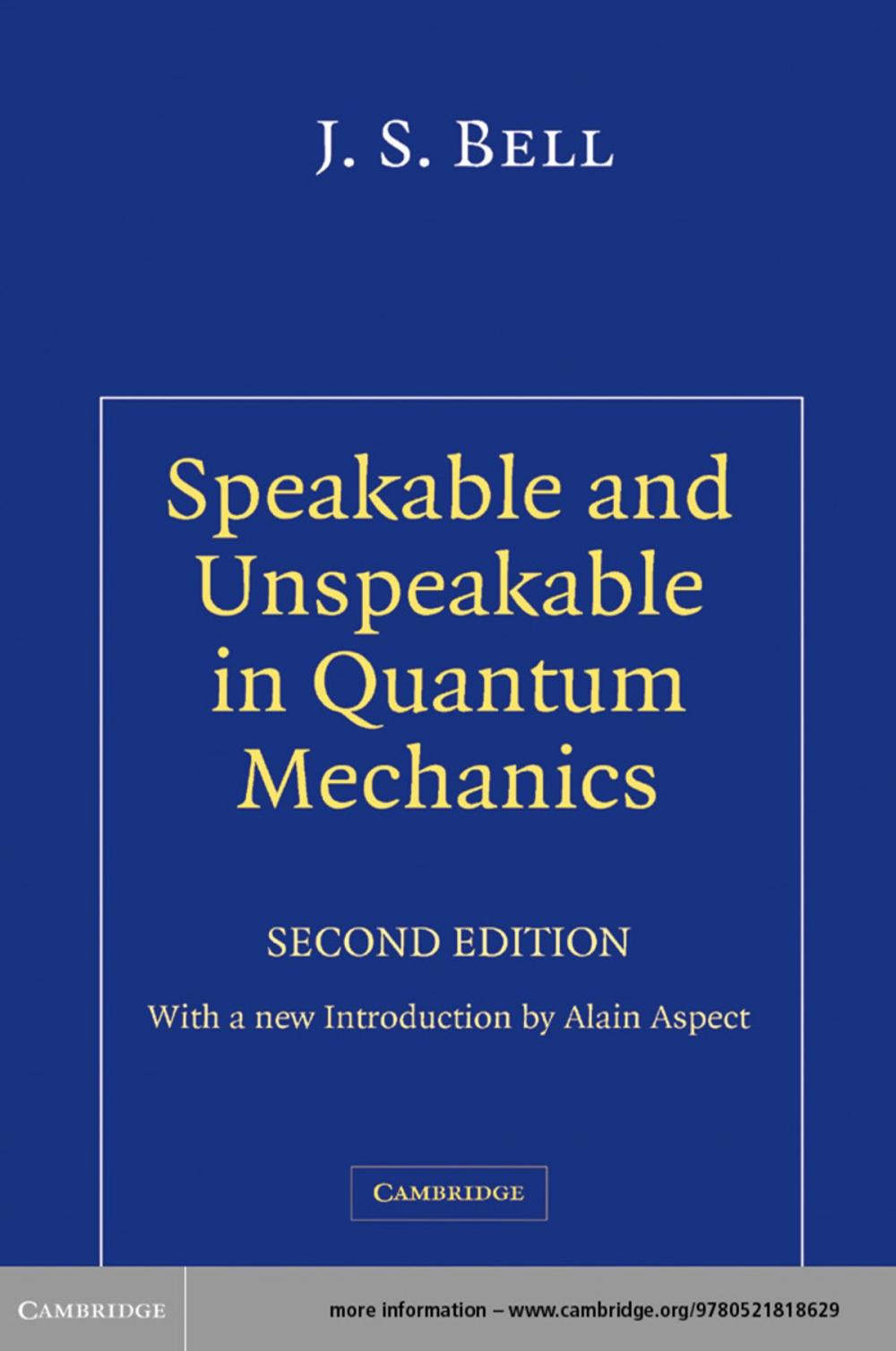 Big bigCover of Speakable and Unspeakable in Quantum Mechanics