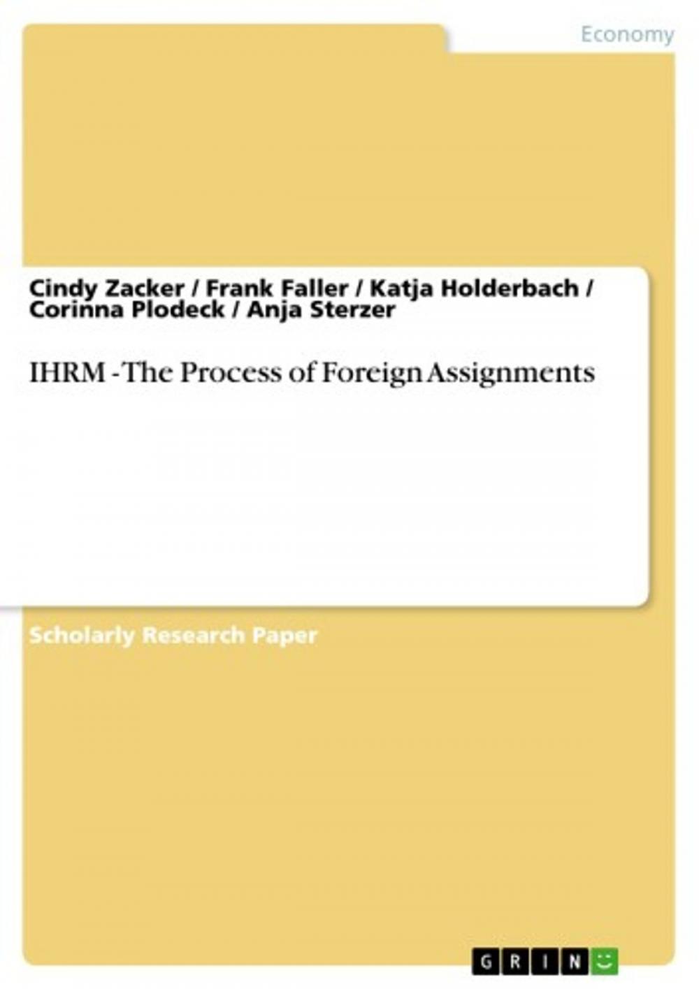 Big bigCover of IHRM - The Process of Foreign Assignments