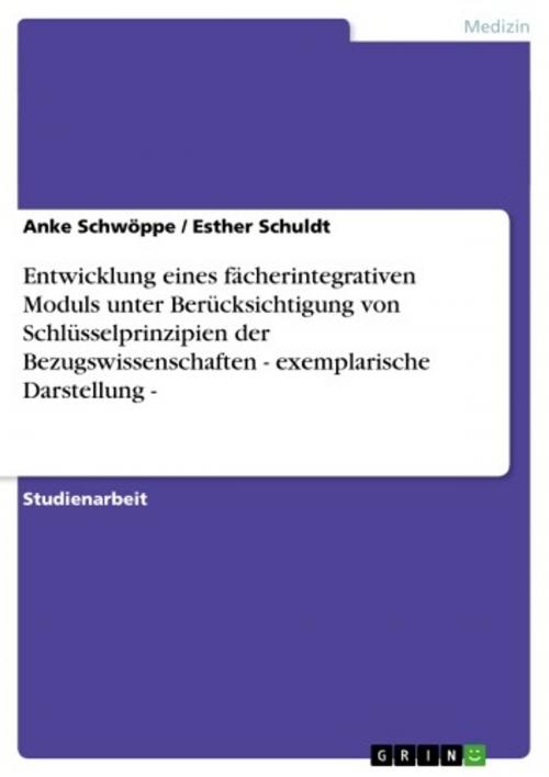 Cover of the book Entwicklung eines fächerintegrativen Moduls unter Berücksichtigung von Schlüsselprinzipien der Bezugswissenschaften - exemplarische Darstellung - by Esther Schuldt, Anke Schwöppe, GRIN Verlag