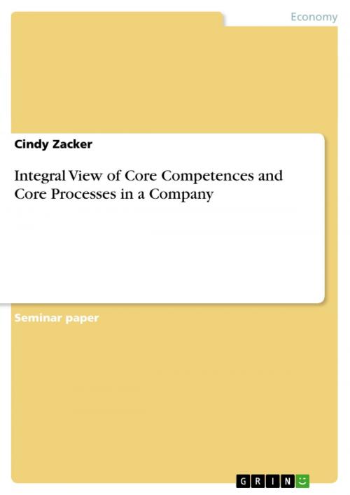 Cover of the book Integral View of Core Competences and Core Processes in a Company by Cindy Zacker, GRIN Publishing