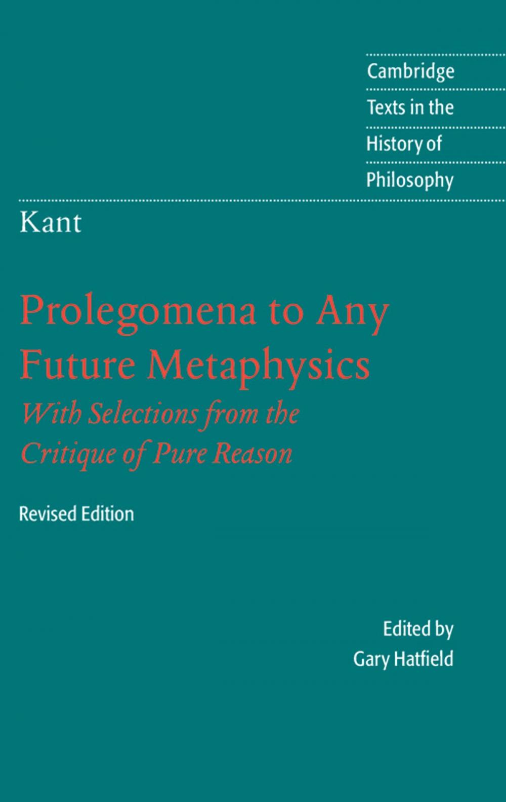 Big bigCover of Immanuel Kant: Prolegomena to Any Future Metaphysics