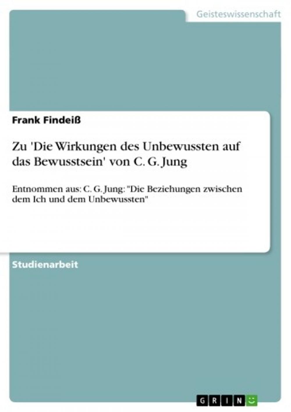 Big bigCover of Zu 'Die Wirkungen des Unbewussten auf das Bewusstsein' von C. G. Jung