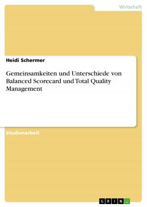 Cover of the book Gemeinsamkeiten und Unterschiede von Balanced Scorecard und Total Quality Management by Bettina Blenk