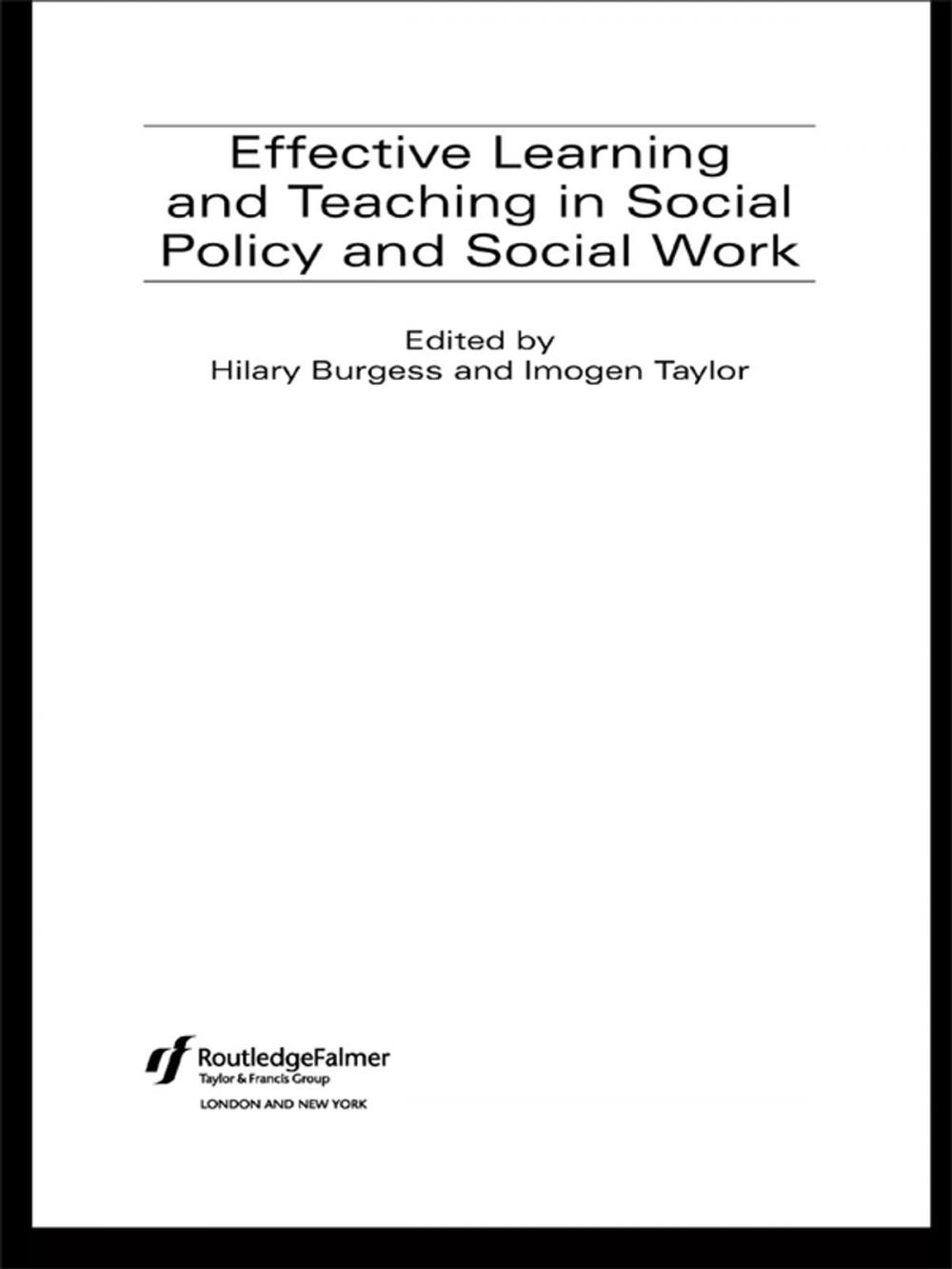 Big bigCover of Effective Learning and Teaching in Social Policy and Social Work