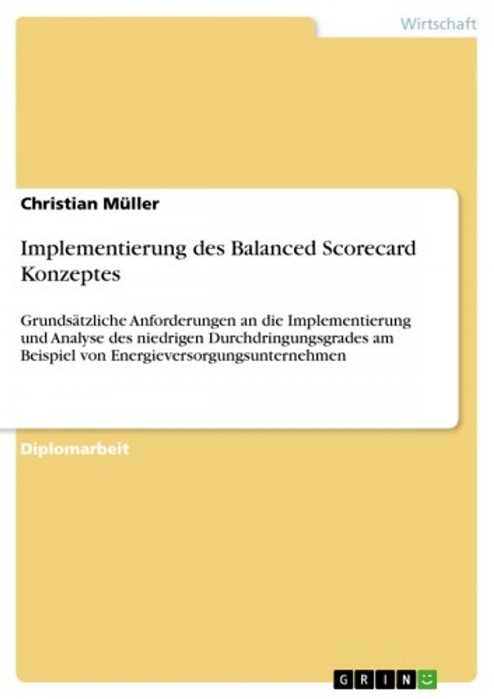 Big bigCover of Implementierung des Balanced Scorecard Konzeptes