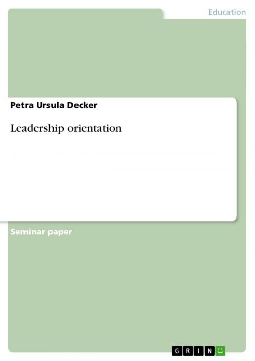 Cover of the book Leadership orientation by Petra Ursula Decker, GRIN Publishing