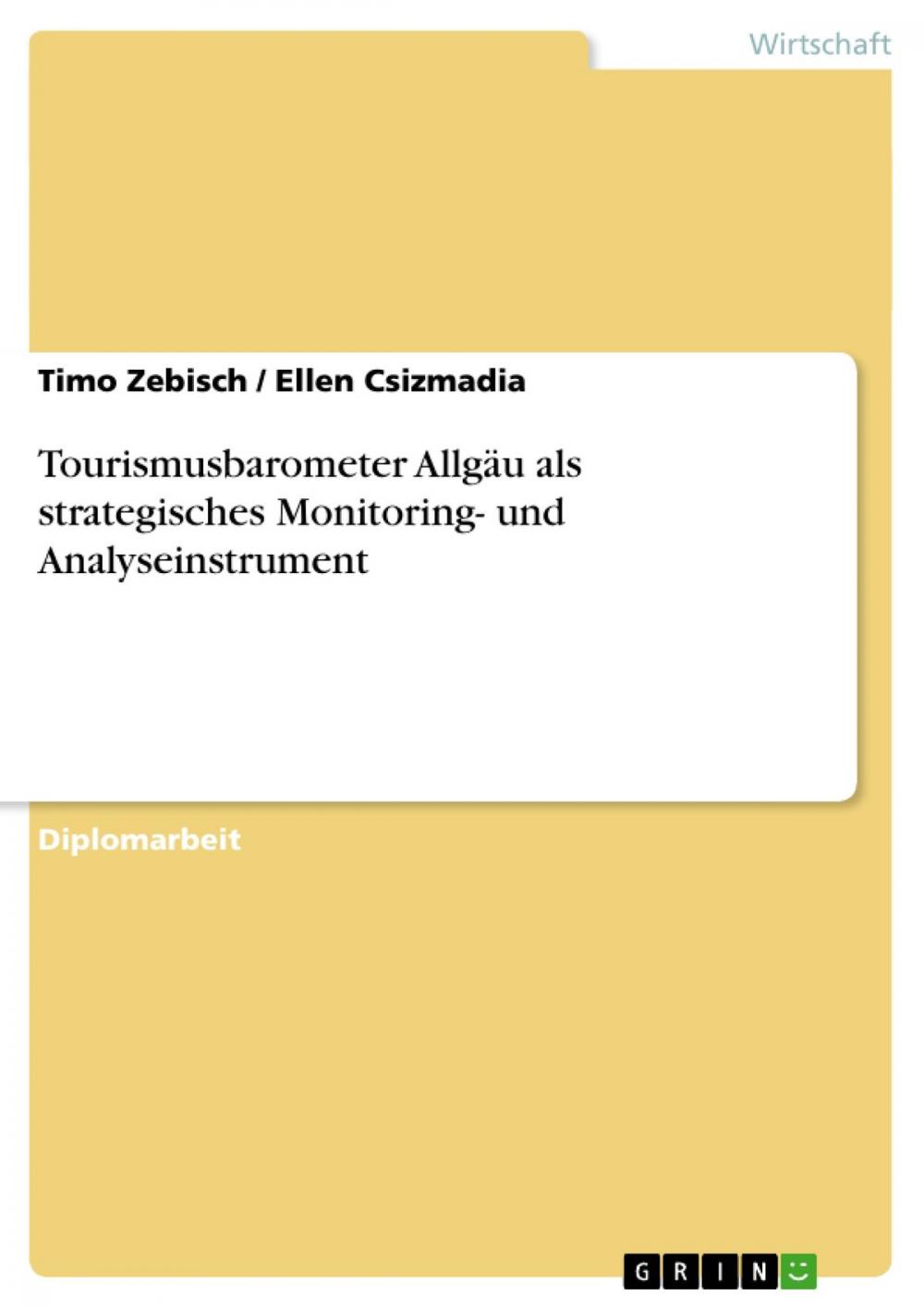 Big bigCover of Tourismusbarometer Allgäu als strategisches Monitoring- und Analyseinstrument