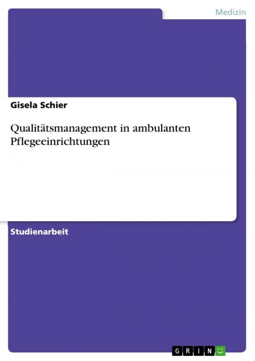 Cover of the book Qualitätsmanagement in ambulanten Pflegeeinrichtungen by Gisela Schier, GRIN Verlag