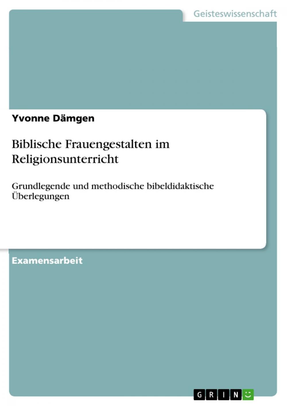 Big bigCover of Biblische Frauengestalten im Religionsunterricht