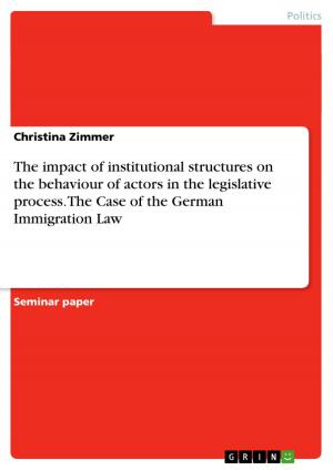 Cover of the book The impact of institutional structures on the behaviour of actors in the legislative process. The Case of the German Immigration Law by Klaus Hofmann