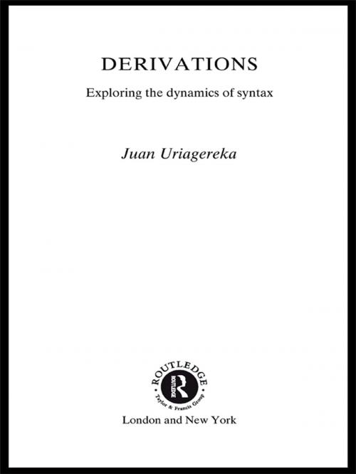 Cover of the book Derivations by Juan Uriagereka, Taylor and Francis