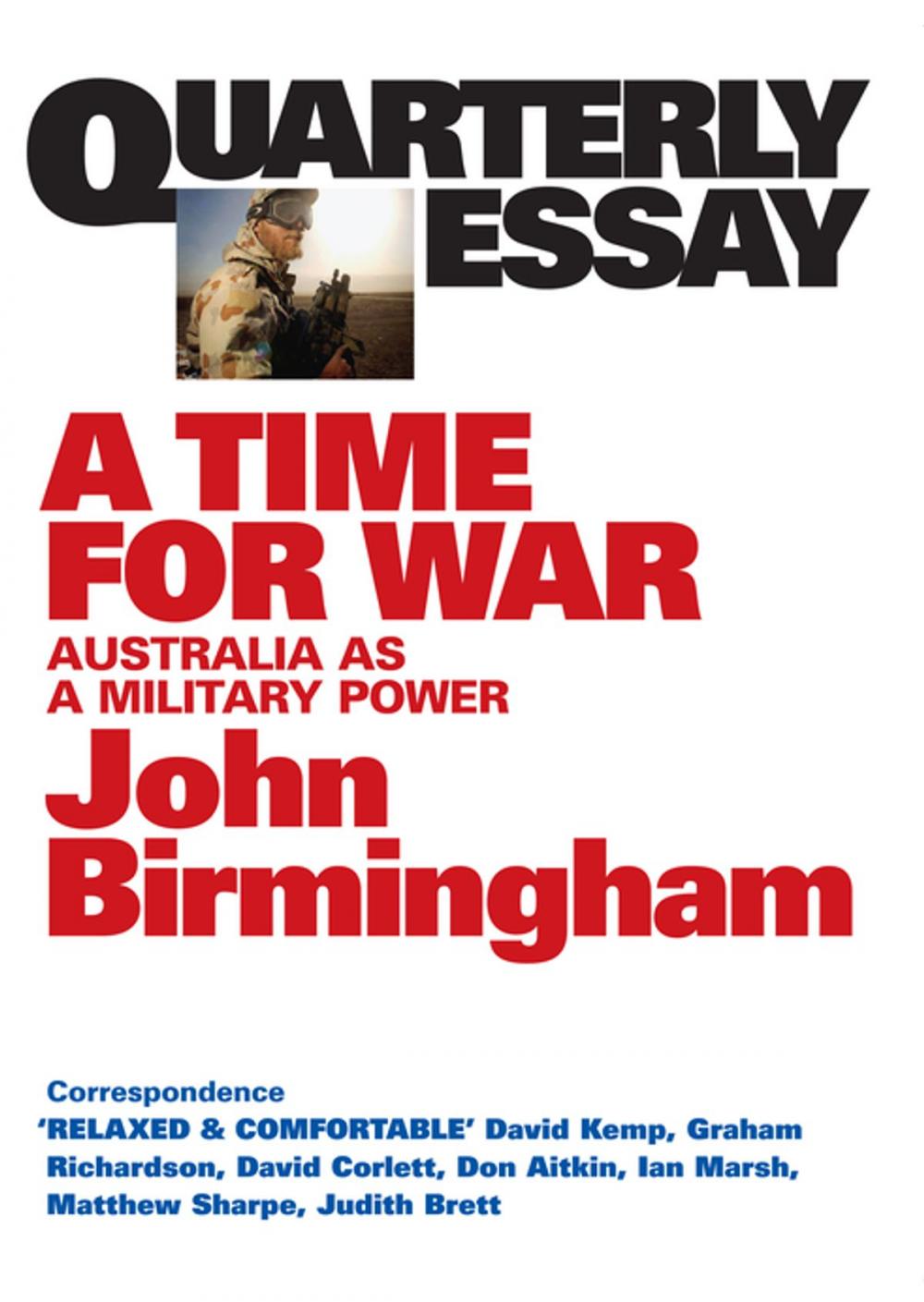 Big bigCover of Quarterly Essay 20 A Time for War