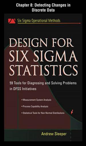 Book cover of Design for Six Sigma Statistics, Chapter 8 - Detecting Changes in Discrete Data