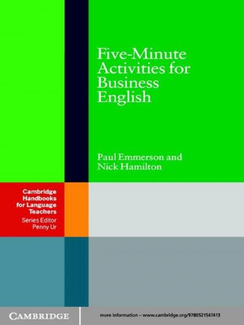 Cover of the book Five-Minute Activities for Business English by Dr Paul Emmerson, Nick Hamilton, Cambridge University Press