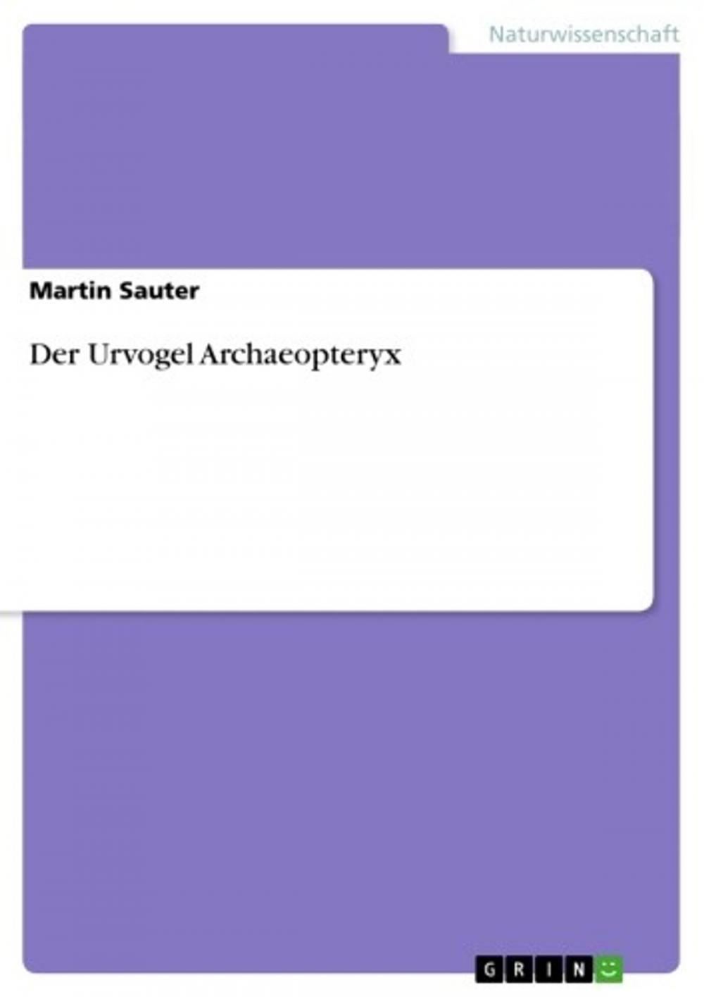 Big bigCover of Der Urvogel Archaeopteryx