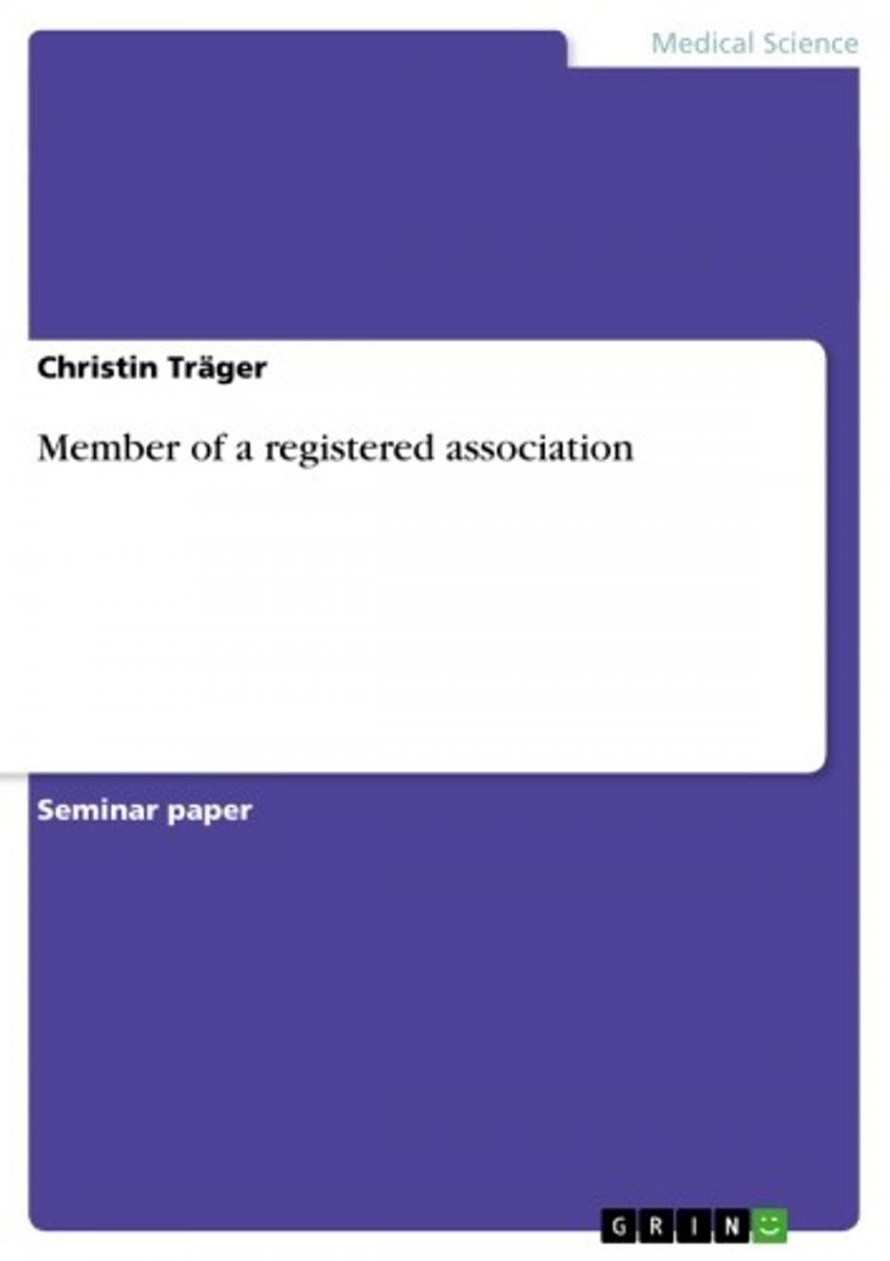 Big bigCover of Member of a registered association