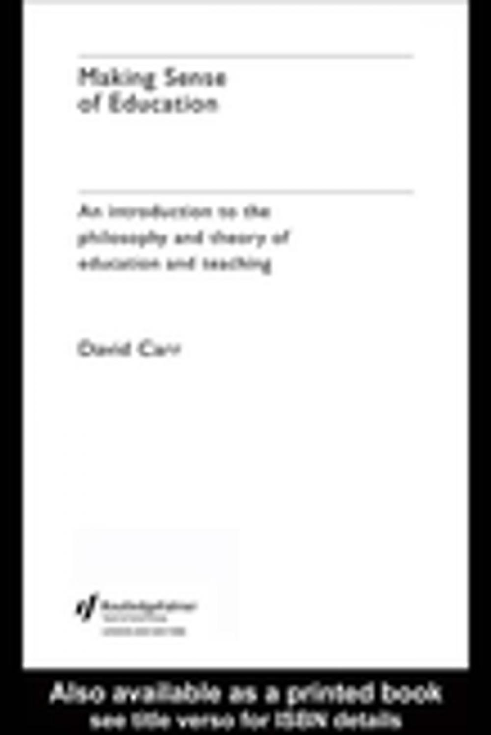 Big bigCover of Making Sense of Education