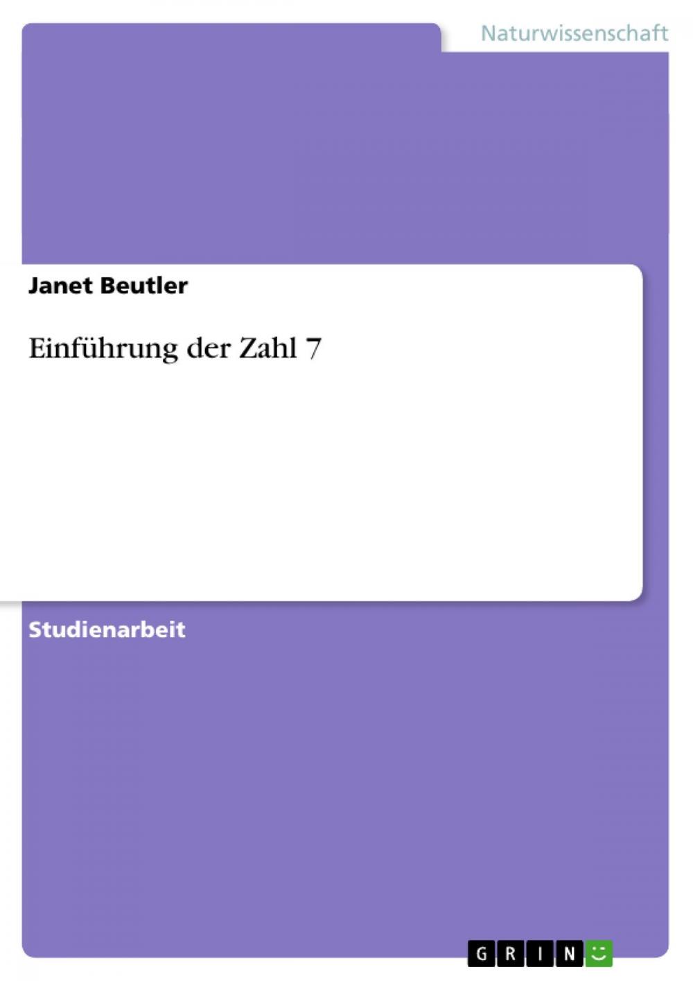 Big bigCover of Einführung der Zahl 7