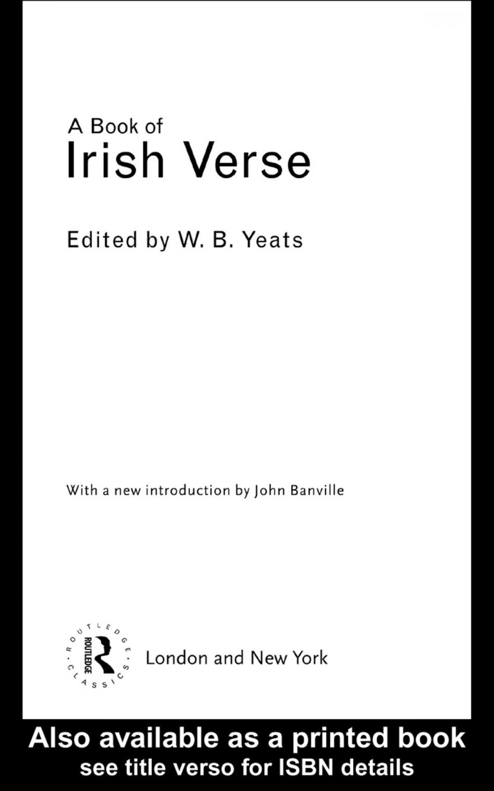 Big bigCover of A Book of Irish Verse