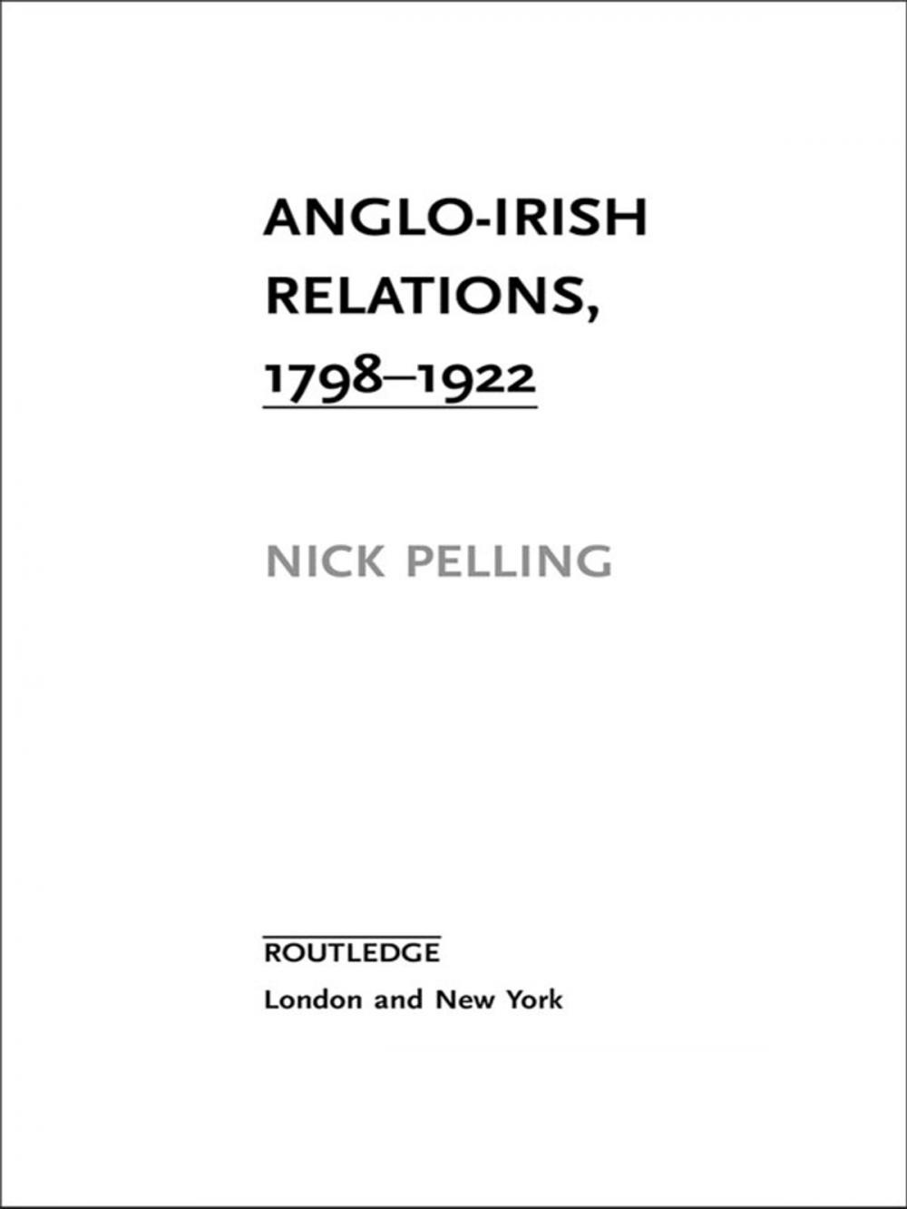 Big bigCover of Anglo-Irish Relations