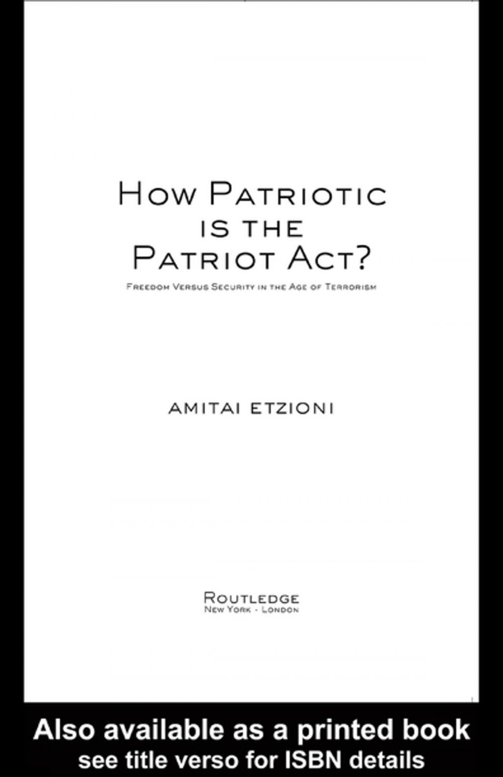 Big bigCover of How Patriotic is the Patriot Act?