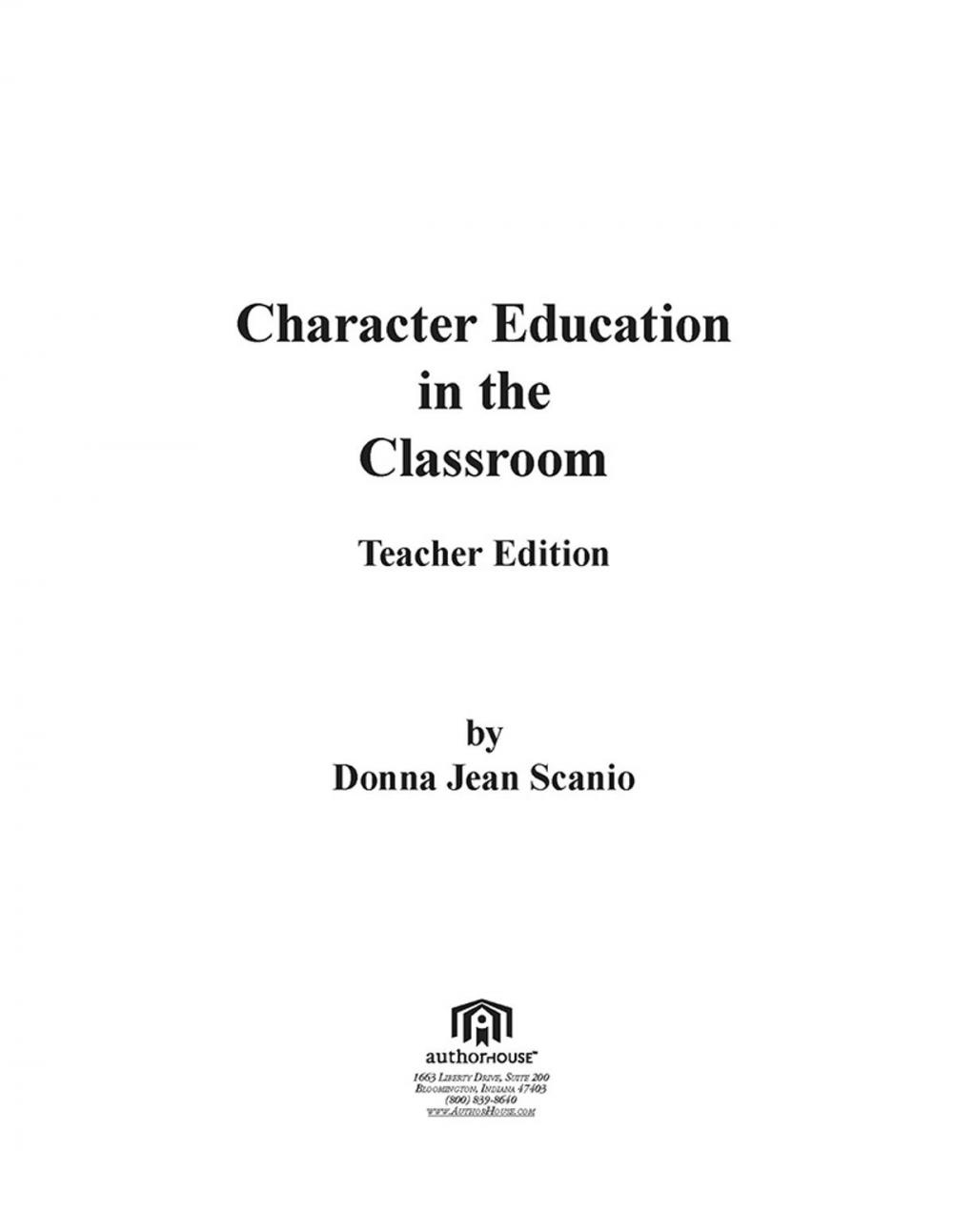 Big bigCover of Character Education in the Classroom