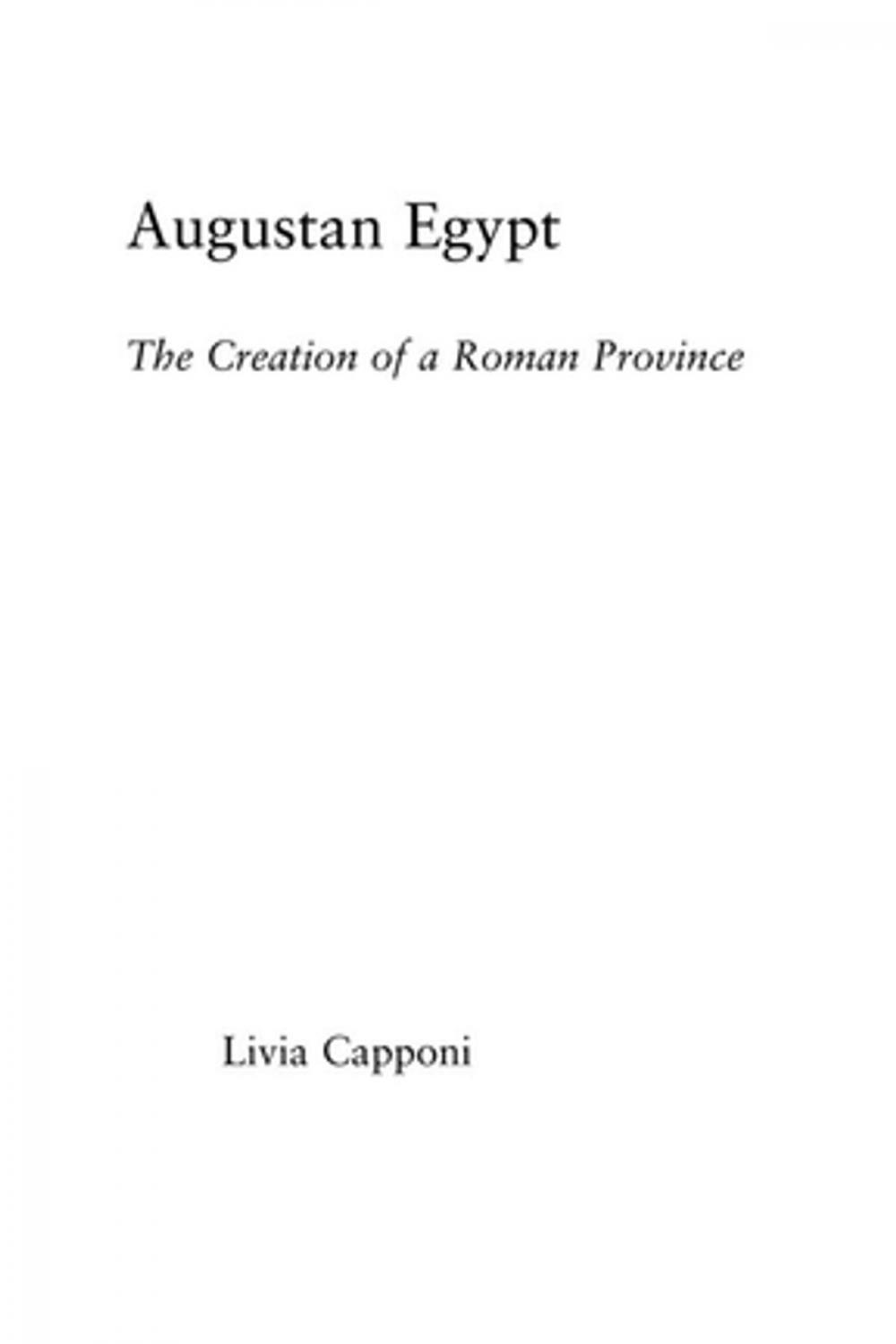 Big bigCover of Augustan Egypt