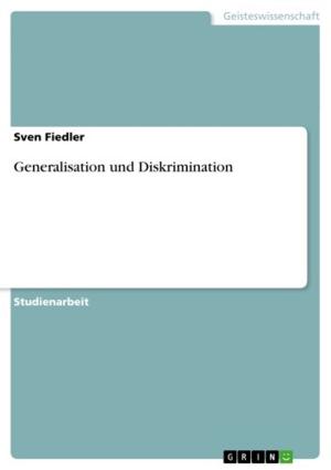Cover of the book Generalisation und Diskrimination by Peter Jarek