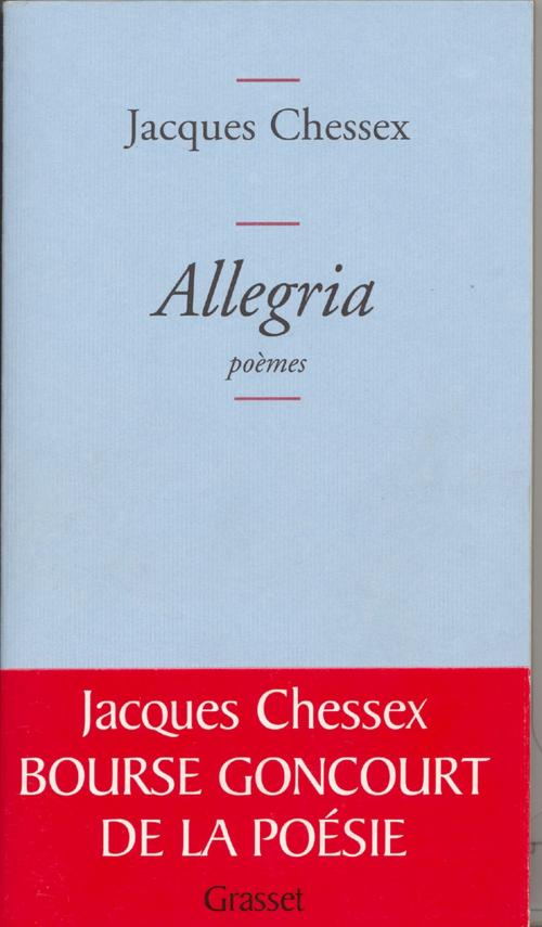 Cover of the book Allegria by Jacques Chessex, Grasset