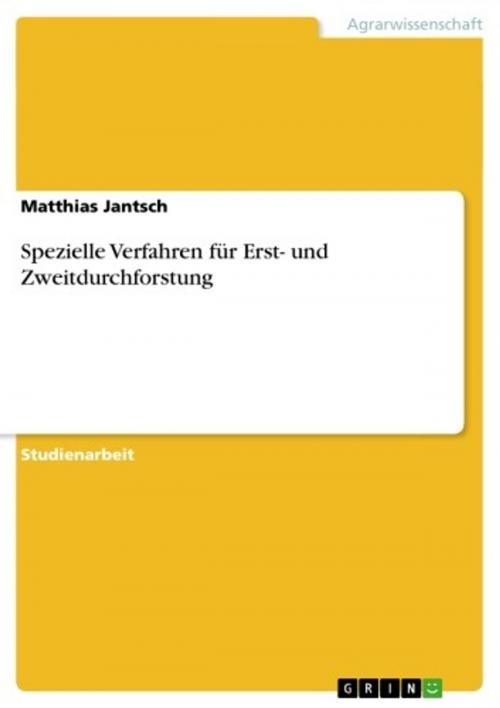 Cover of the book Spezielle Verfahren für Erst- und Zweitdurchforstung by Matthias Jantsch, GRIN Verlag