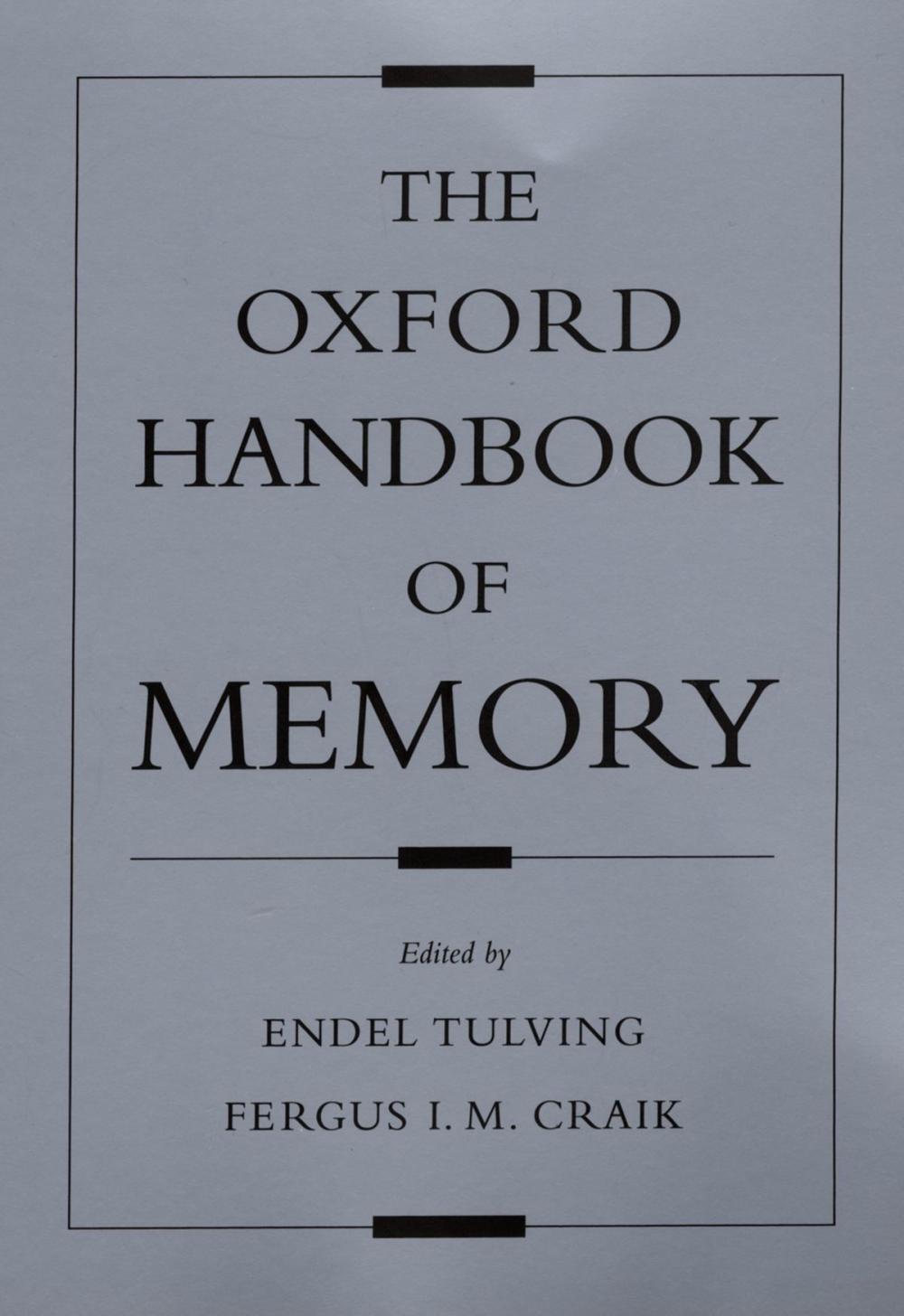 Big bigCover of The Oxford Handbook of Memory