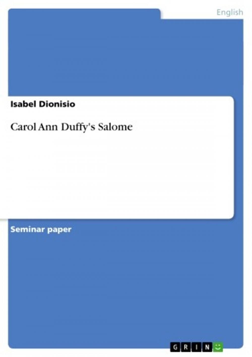 Big bigCover of Carol Ann Duffy's Salome