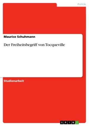 Cover of the book Der Freiheitsbegriff von Tocqueville by Moritz Sturmberg