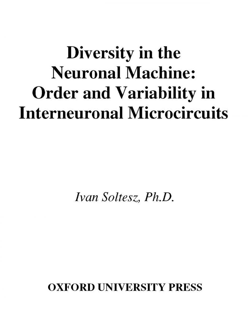 Big bigCover of Diversity in the Neuronal Machine