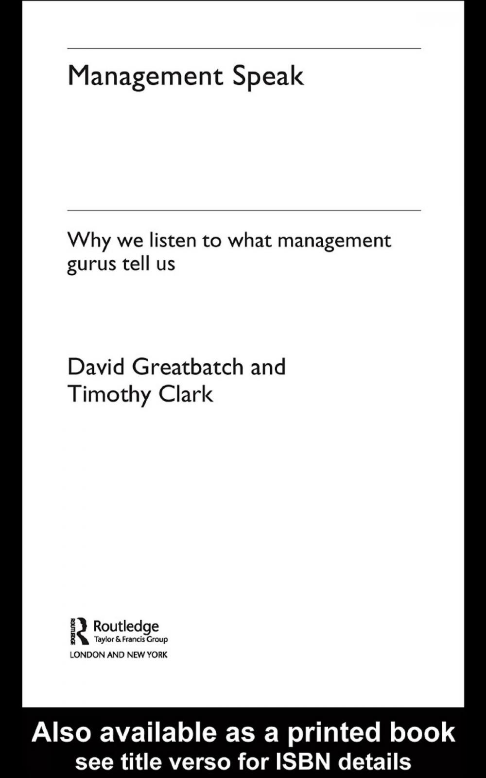 Big bigCover of Management Speak