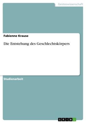 Cover of the book Die Entstehung des Geschlechtskörpers by Lena Semmler