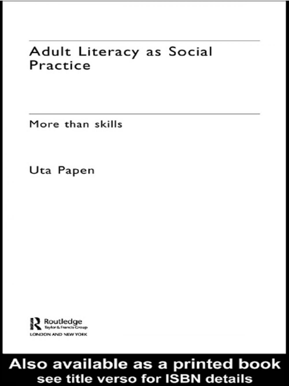 Big bigCover of Adult Literacy as Social Practice