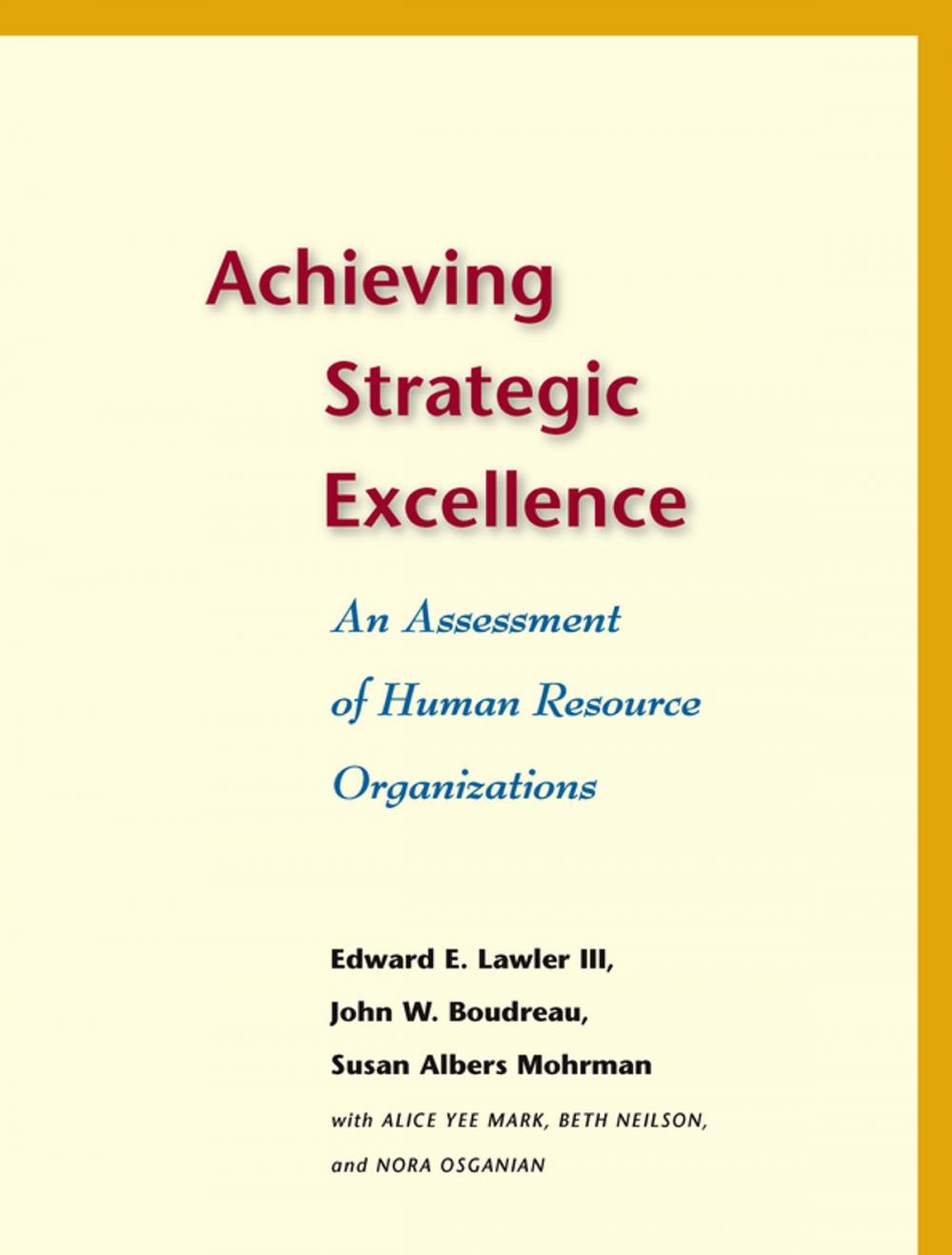 Big bigCover of Achieving Strategic Excellence