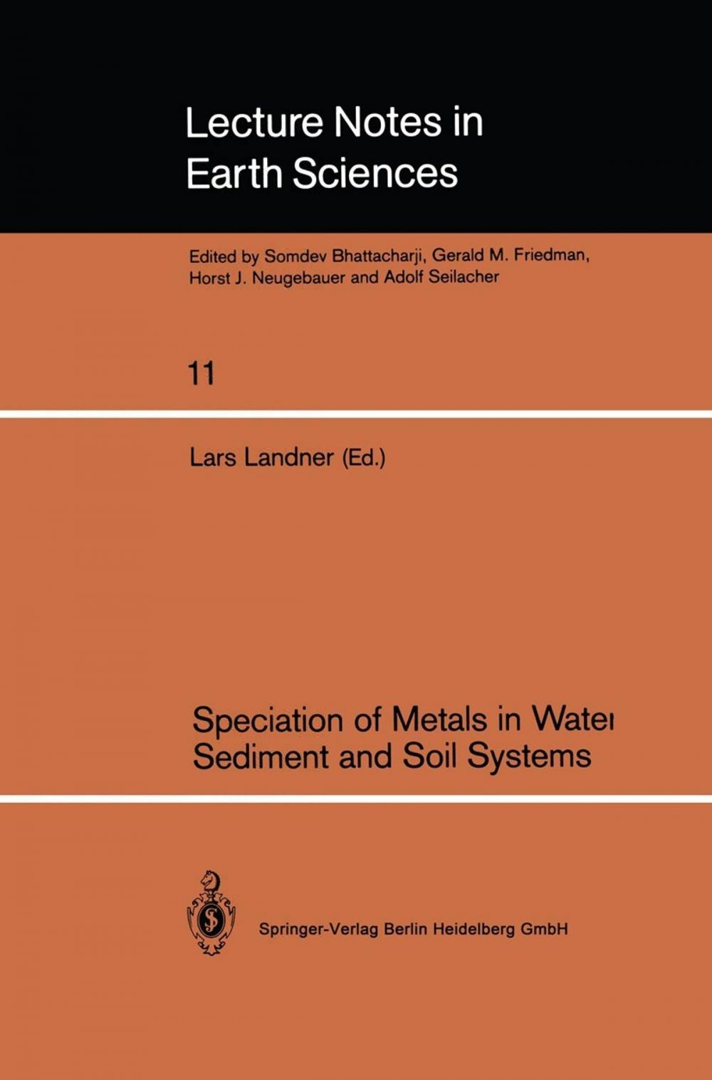 Big bigCover of Speciation of Metals in Water, Sediment and Soil Systems