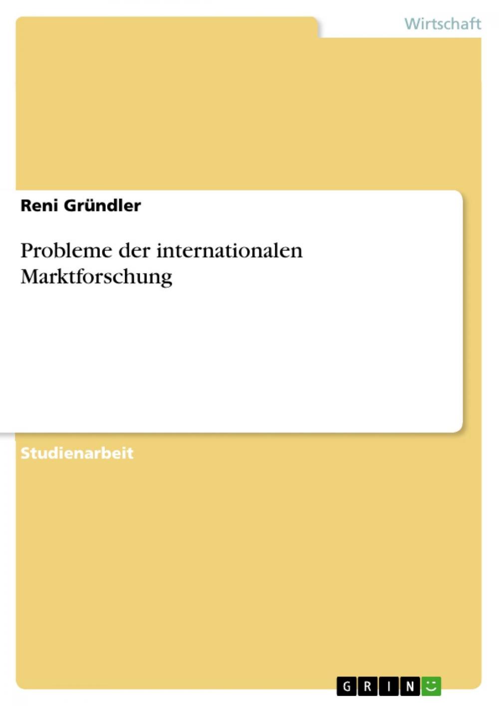 Big bigCover of Probleme der internationalen Marktforschung