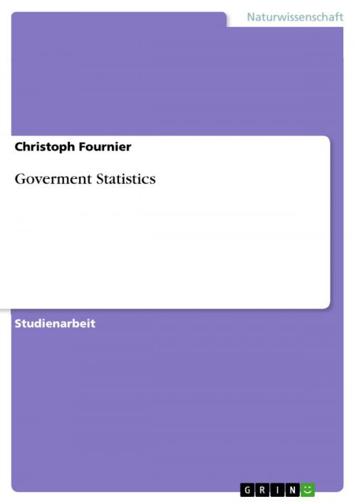 Cover of the book Goverment Statistics by Christoph Fournier, GRIN Verlag