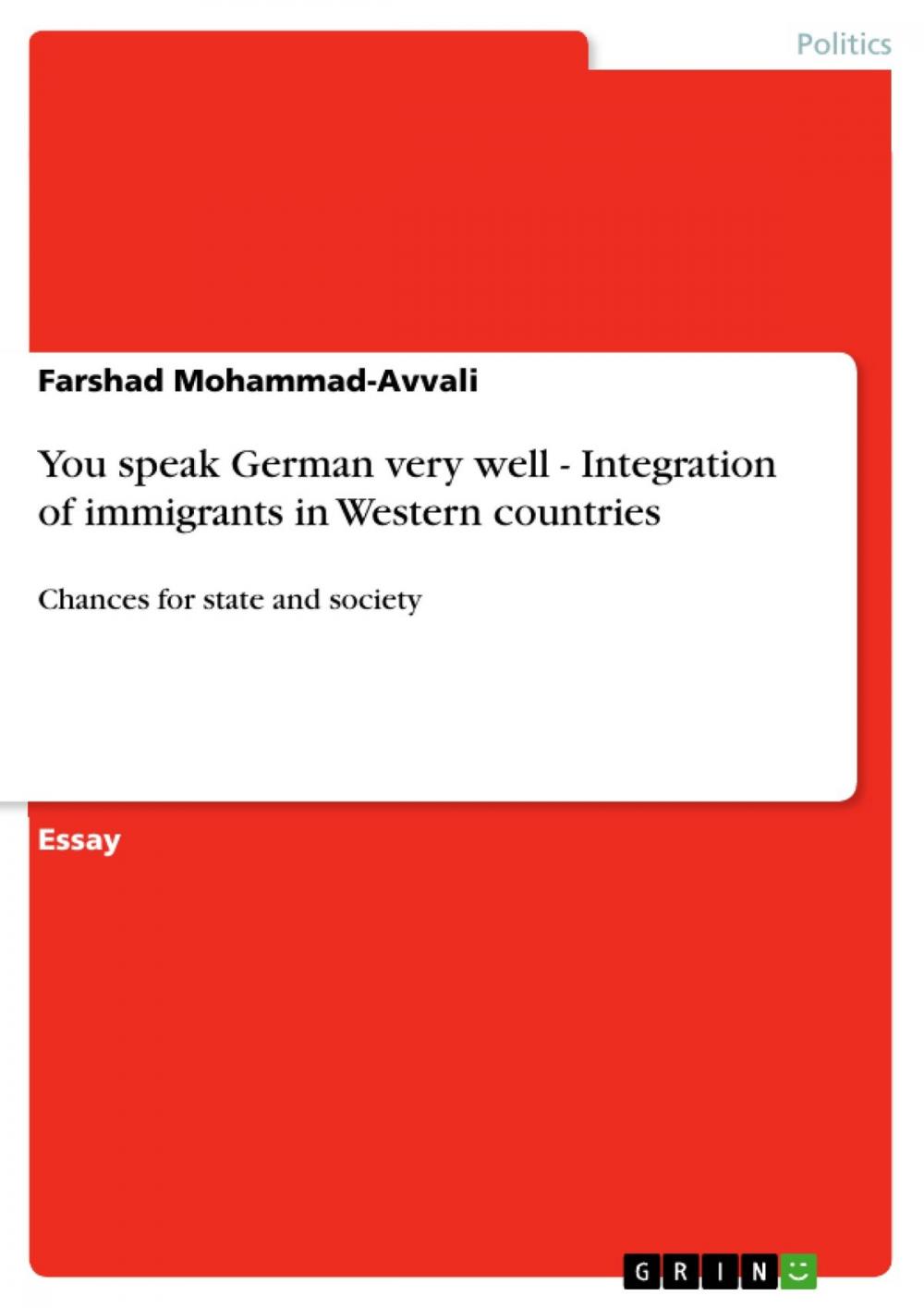 Big bigCover of You speak German very well - Integration of immigrants in Western countries