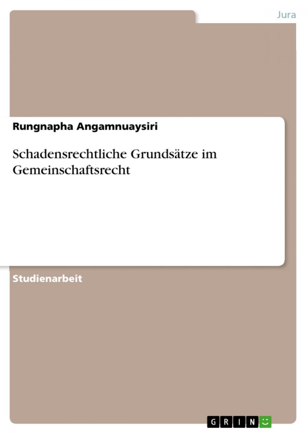 Big bigCover of Schadensrechtliche Grundsätze im Gemeinschaftsrecht