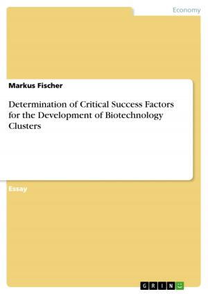 Cover of the book Determination of Critical Success Factors for the Development of Biotechnology Clusters by Daniel Pater