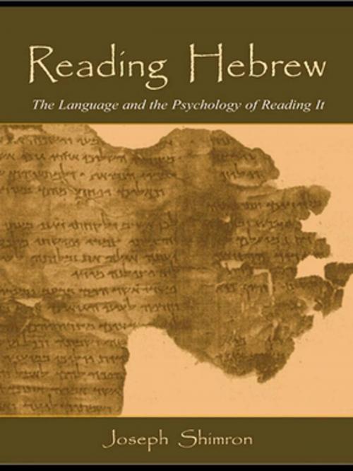 Cover of the book Reading Hebrew by Joseph Shimron, Taylor and Francis