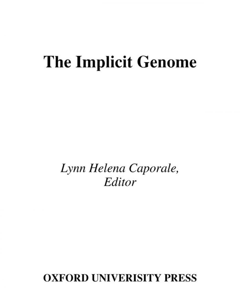 Big bigCover of The Implicit Genome